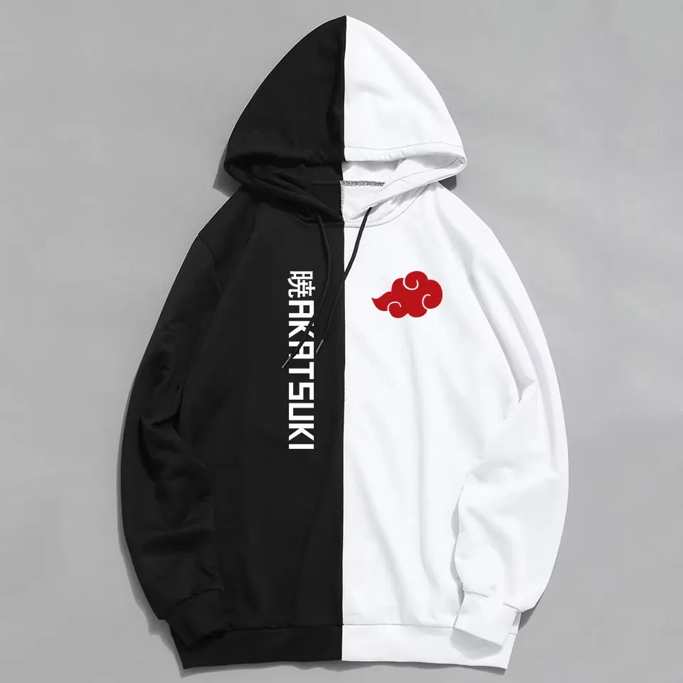 2021 New Sale Double Color Hoodie Fashion Akatsuki Print Pullover Sweatshirt S-Xxl Large Size Anime Men Women Hoodies