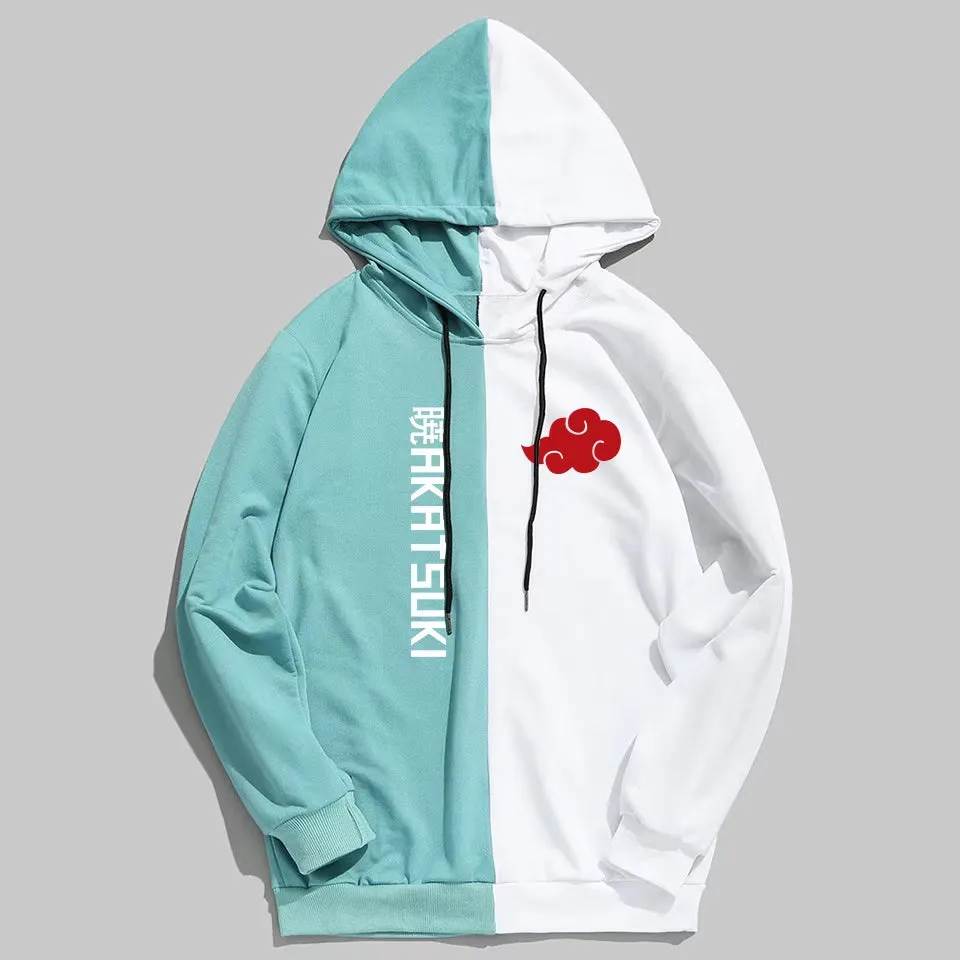2021 New Sale Double Color Hoodie Fashion Akatsuki Print Pullover Sweatshirt S-Xxl Large Size Anime Men Women Hoodies