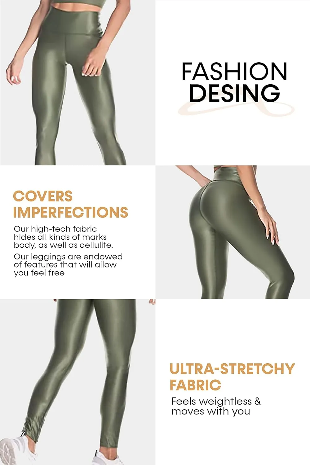 A4U Active Wear Compression Leggings Pants for Women A4U