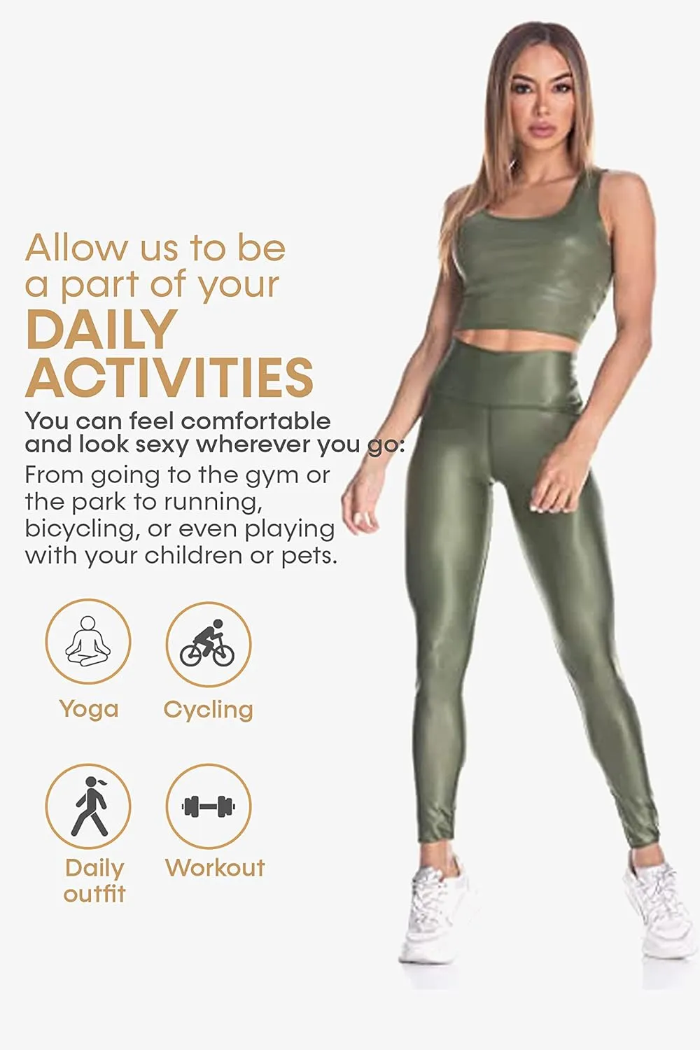 A4U Active Wear Compression Leggings Pants for Women A4U