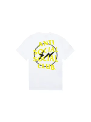 Anti Social Social Club x Fragment Design Half Tone Logo Tee White and Yellow