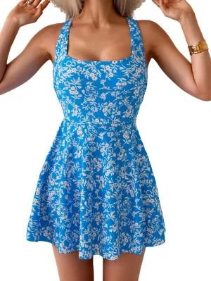 B2prity Women's One Piece Swimdress Swimsuit Tummy Control Swim Dress Modest Full Coverage Bathing Suit with Skirt