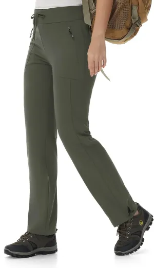 BASUDAM Women's Athletic Pants Quick Dry Lightweight Zipper Pockets Adjustable Ankle Outdoor Sports Hiking Running Jogging