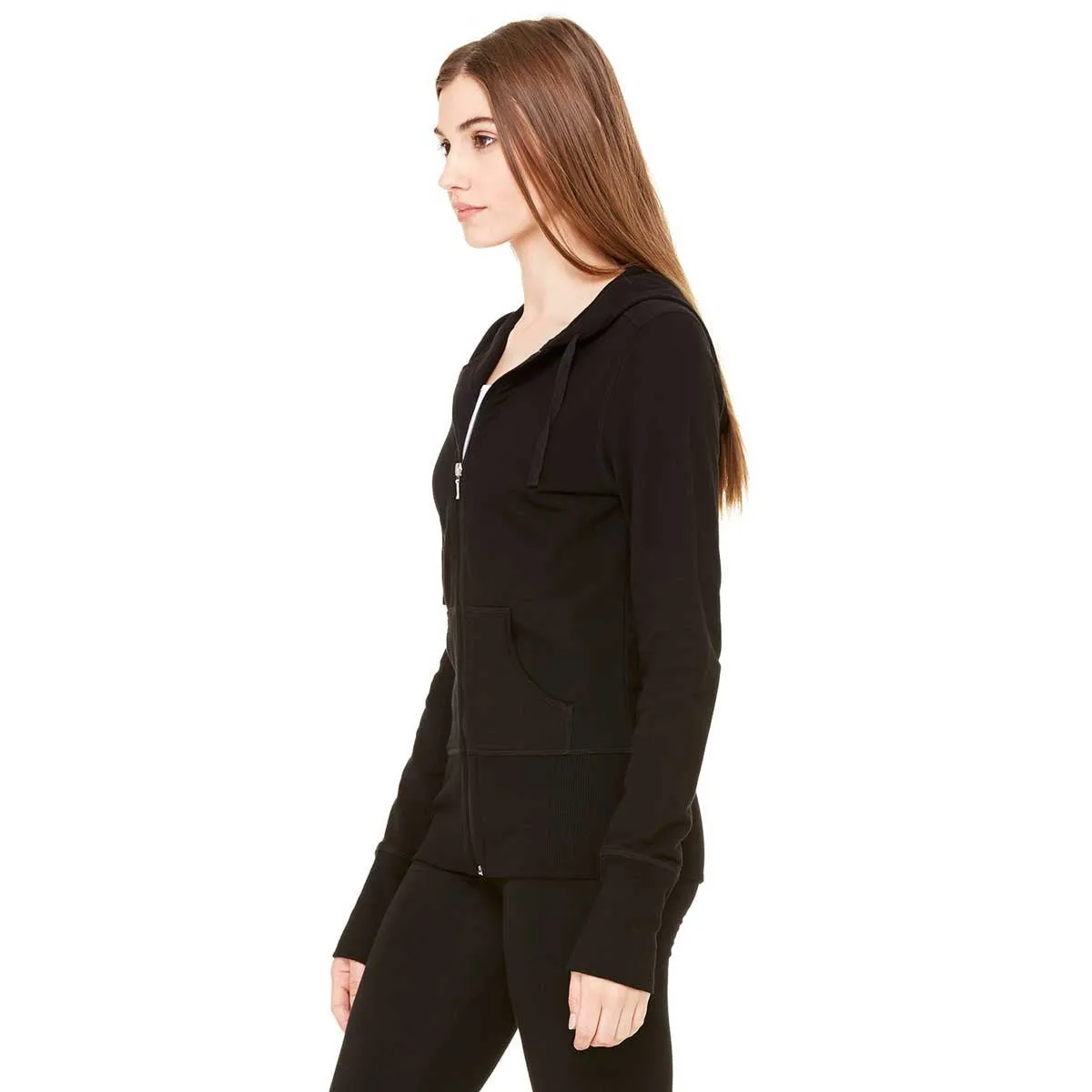 Bella   Canvas Women's Black Stretch French Terry Lounge Jacket