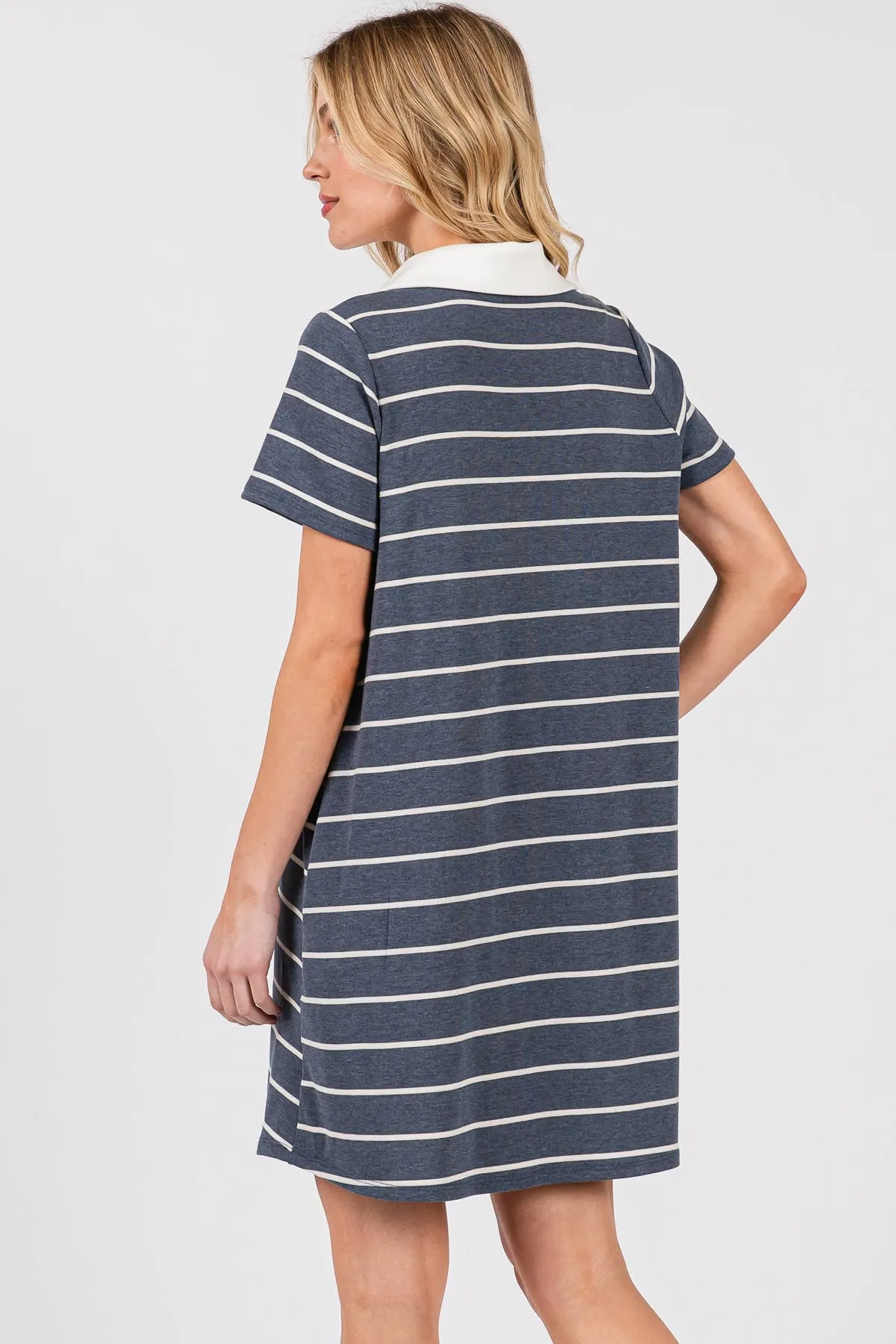 Casual Striped Polo Dress