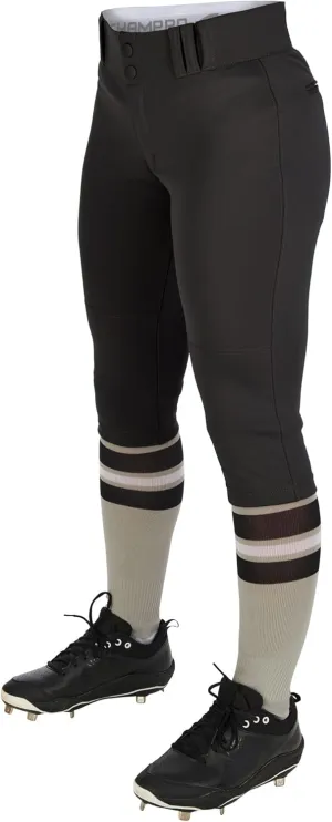 CHAMPRO Girls' Knicker Style Low-Rise Softball Pants