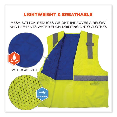 Chill-its 6668 Class 2 Hi-vis Safety Cooling Vest, Polymer, Small, Lime, Ships In 1-3 Business Days