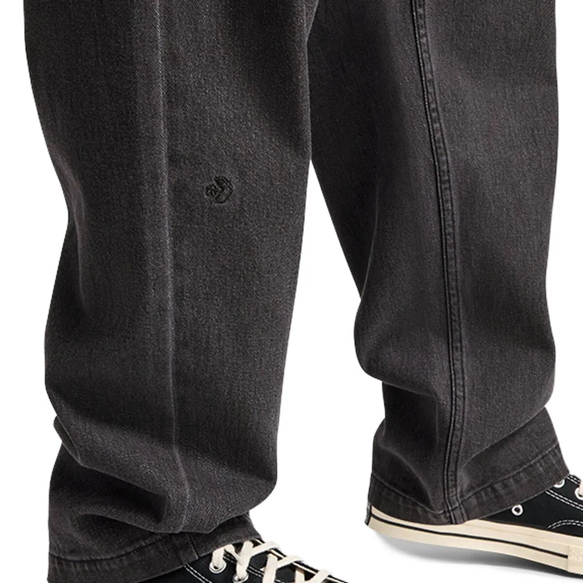 Converse Open Hem Baggy Denim Pants - Washed Black