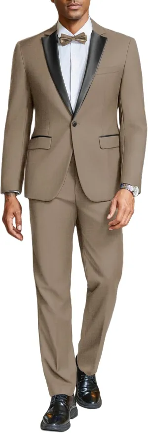 COOFANDY Mens Tuxedo Suit Set Slim Fit 2 Piece One Button Blazer Jacket Pants for Wedding,Dinner,Prom