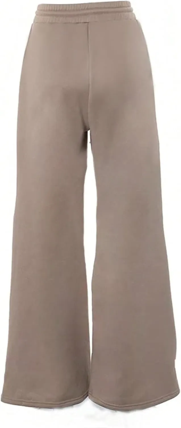 COZYEASE Women's Cut Out Zipper Baggy Sweatpants Drawstring Waist Wide Leg Pants Trousers with Pockets