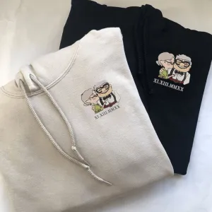 Custom Ellie x Carl Matching Couple Hoodies – Personalized Cute Sweatshirts for Couples