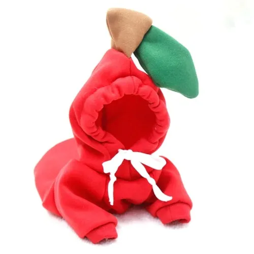 Cute Fruit Dog Clothes for Small Dogs hoodies Warm Fleece Pet Clothing