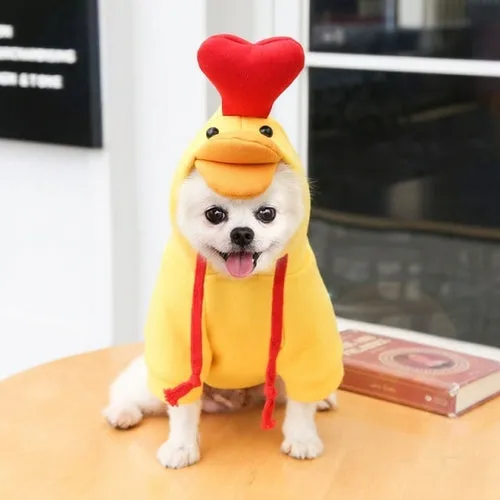 Cute Fruit Dog Clothes for Small Dogs hoodies Warm Fleece Pet Clothing