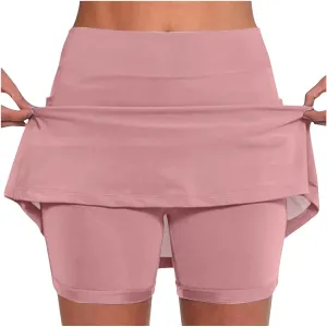 DDAPJ pyju Tennis Skirts for Women Golf Skorts Skirt with Shorts Underneath High Waisted Athletic Skirt Pickleball Skort