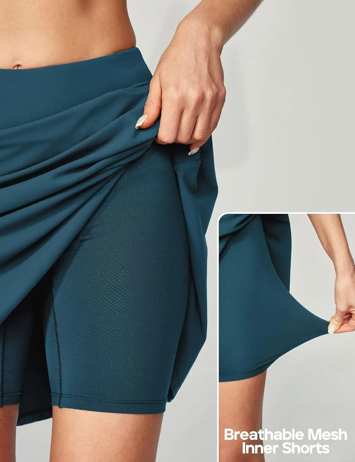 Ewedoos 20" Knee Length Skorts Skirts for Women with Pockets Golf Tennis Skirt High Waisted Athletic Skorts Casual Summer
