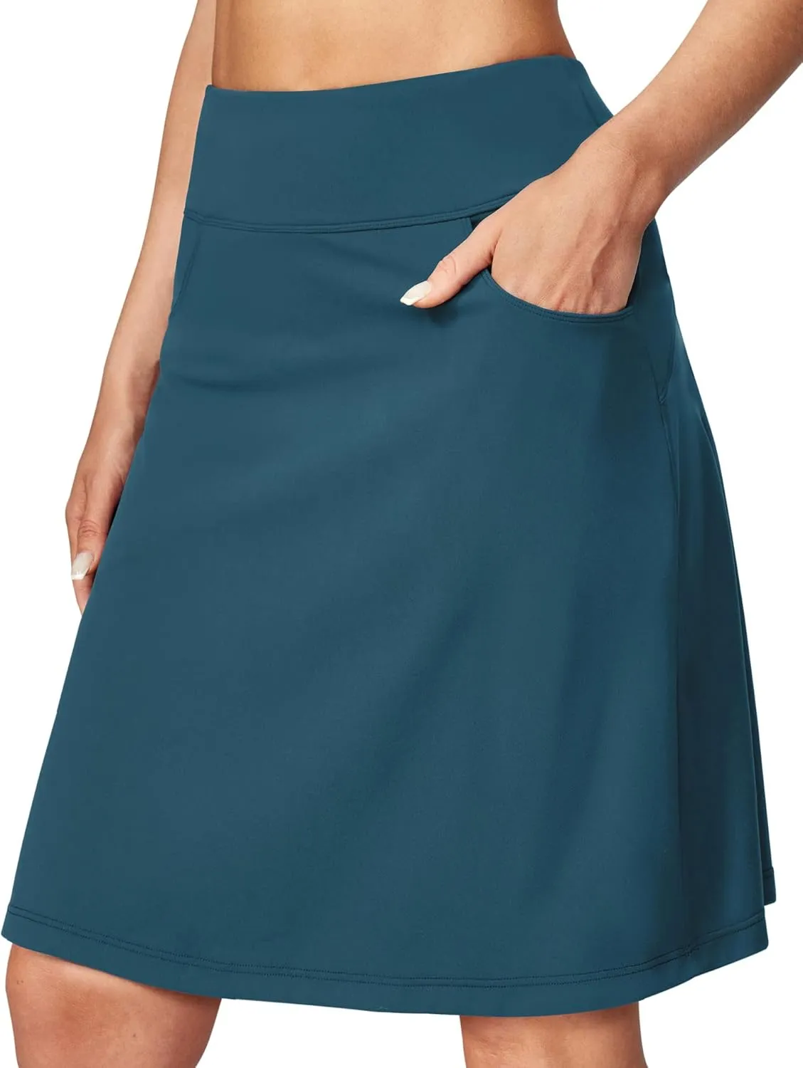 Ewedoos 20" Knee Length Skorts Skirts for Women with Pockets Golf Tennis Skirt High Waisted Athletic Skorts Casual Summer