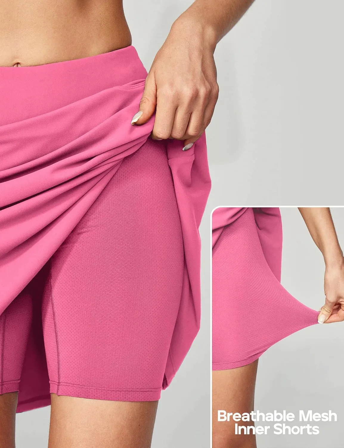 Ewedoos 20" Knee Length Skorts Skirts for Women with Pockets Golf Tennis Skirt High Waisted Athletic Skorts Casual Summer