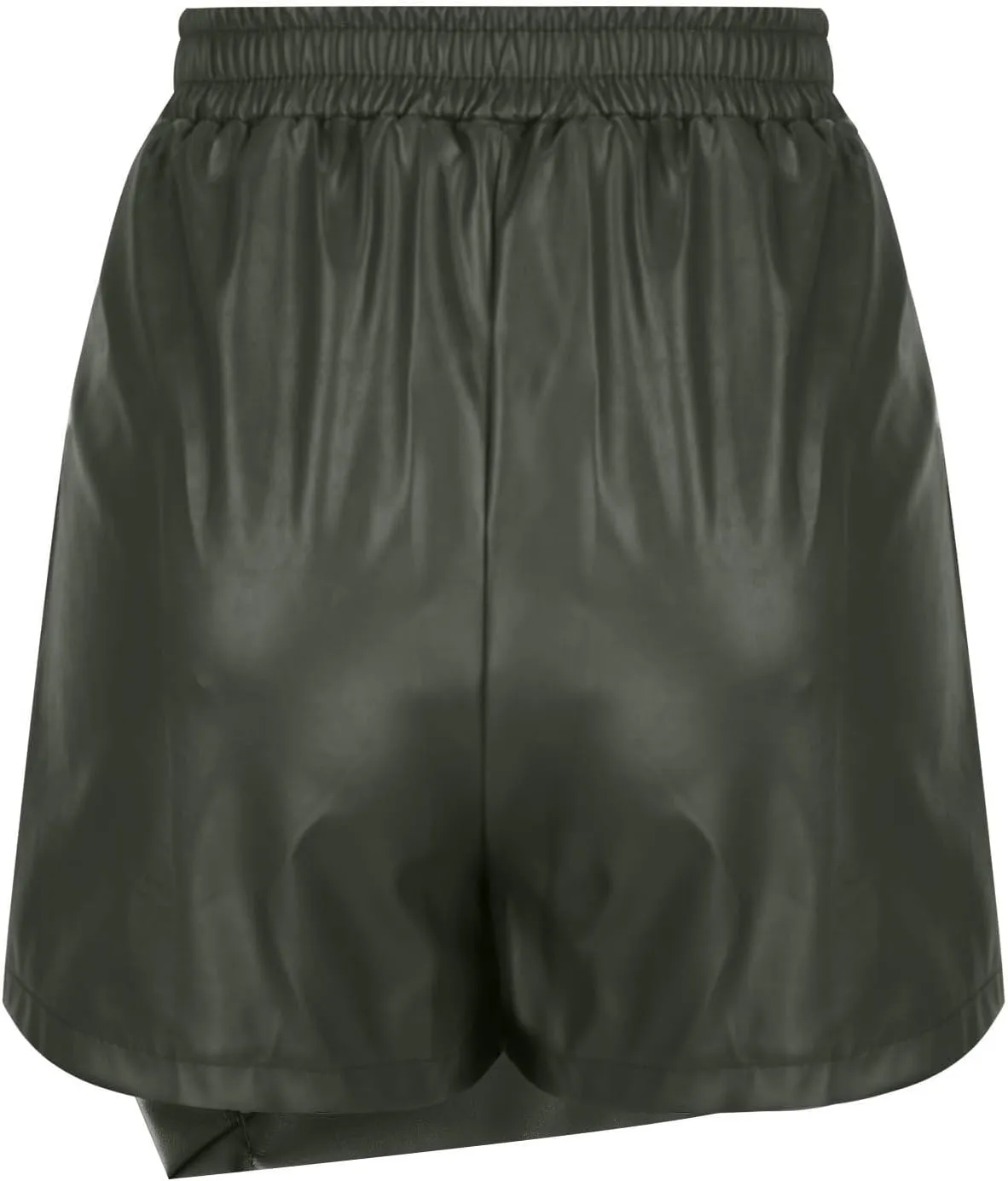 Fashion Faux Leather Mini Skirt for Women, High Waisted Wrap Bodycon Irregular Skirts Business Elegant Work Office Clothes