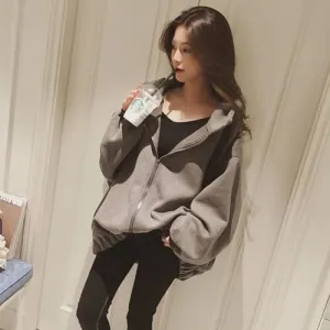 FashionSierra - Letter Printed Loose Thicker Warm Hoodie