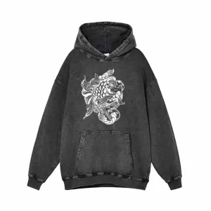 Flying Carp Copper Coins Vintage Washed Hoodie