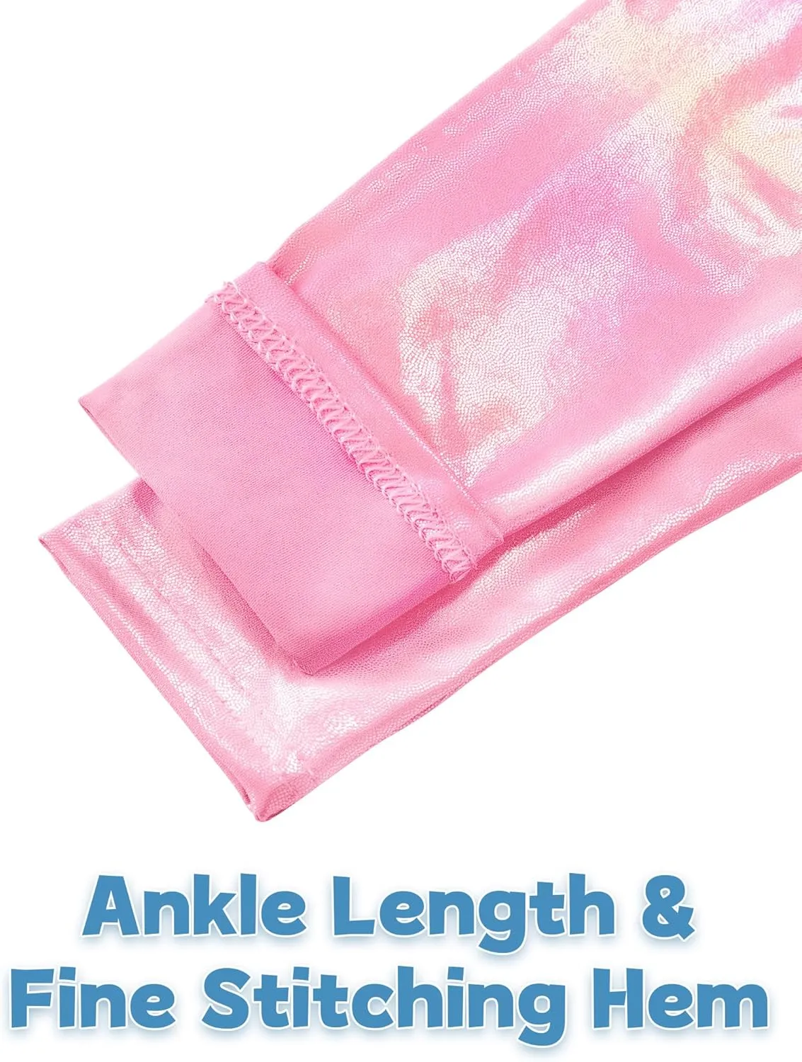 Girls Metallic Leggings Shiny Mystique Stretch Dance Pants Running Active Tights for Kids Youth Teen