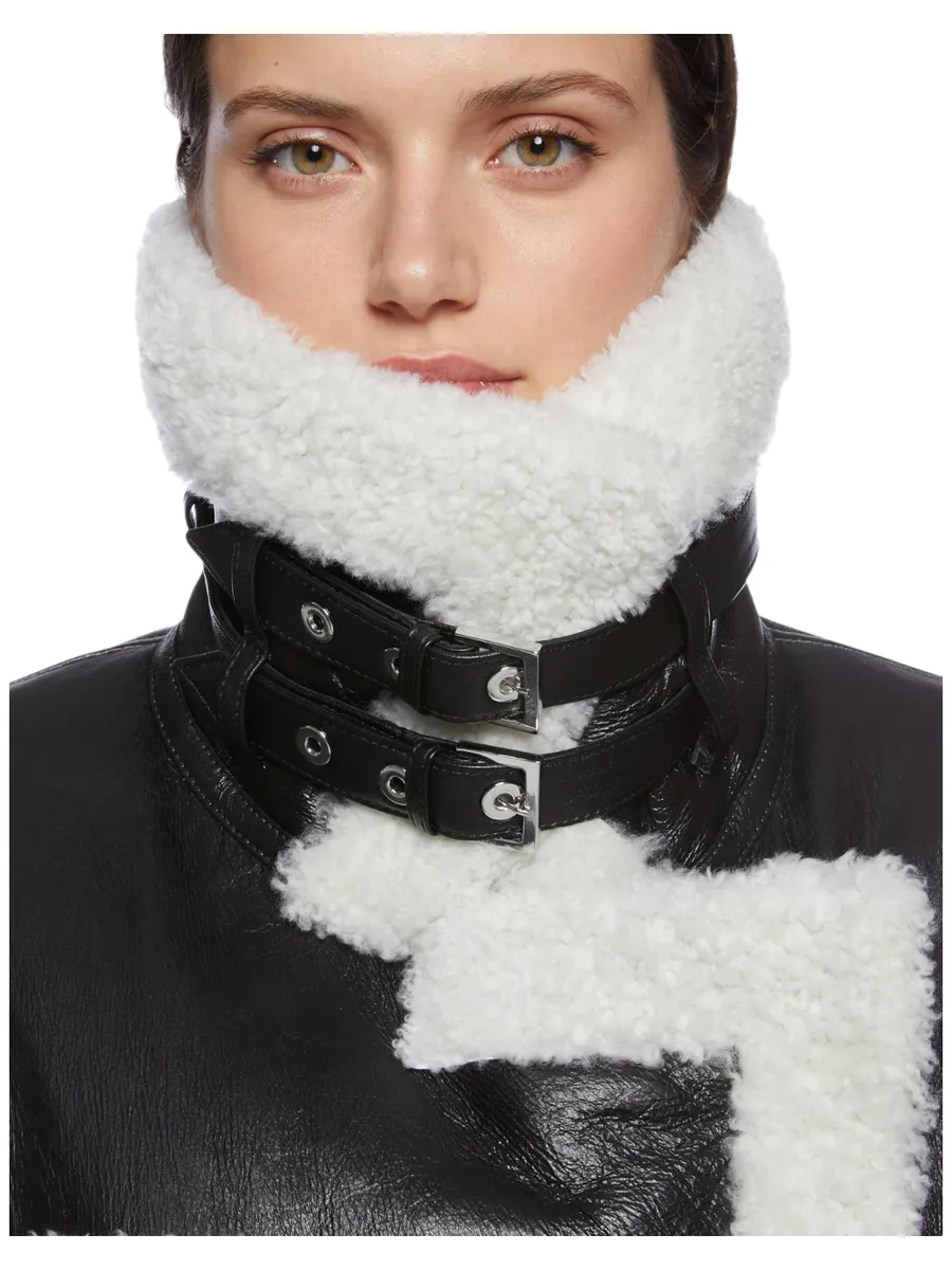 Giubbino cropped in shearling