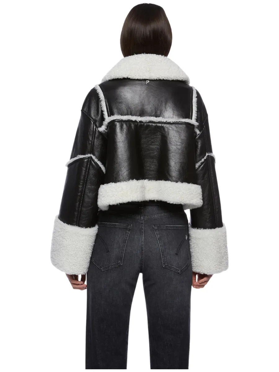 Giubbino cropped in shearling