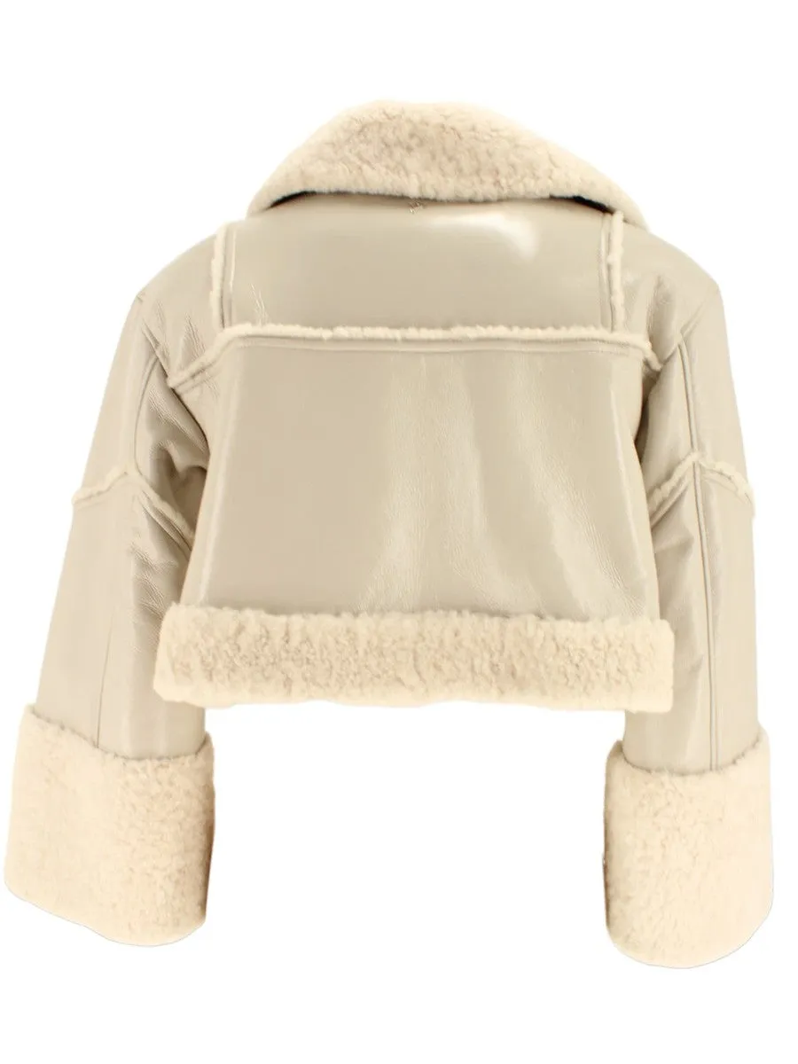 Giubbino cropped in shearling