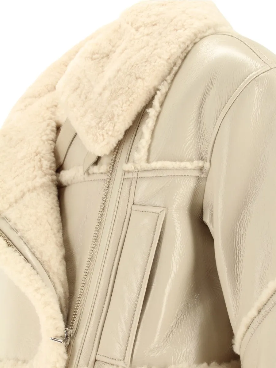 Giubbino cropped in shearling