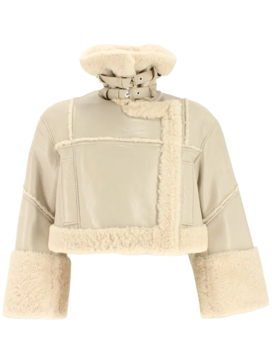 Giubbino cropped in shearling