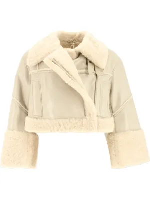 Giubbino cropped in shearling