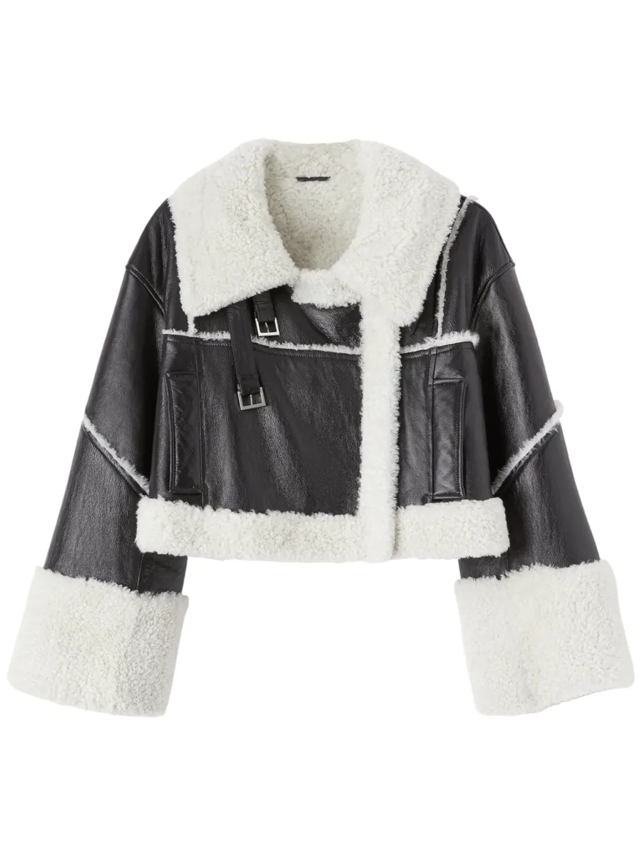 Giubbino cropped in shearling
