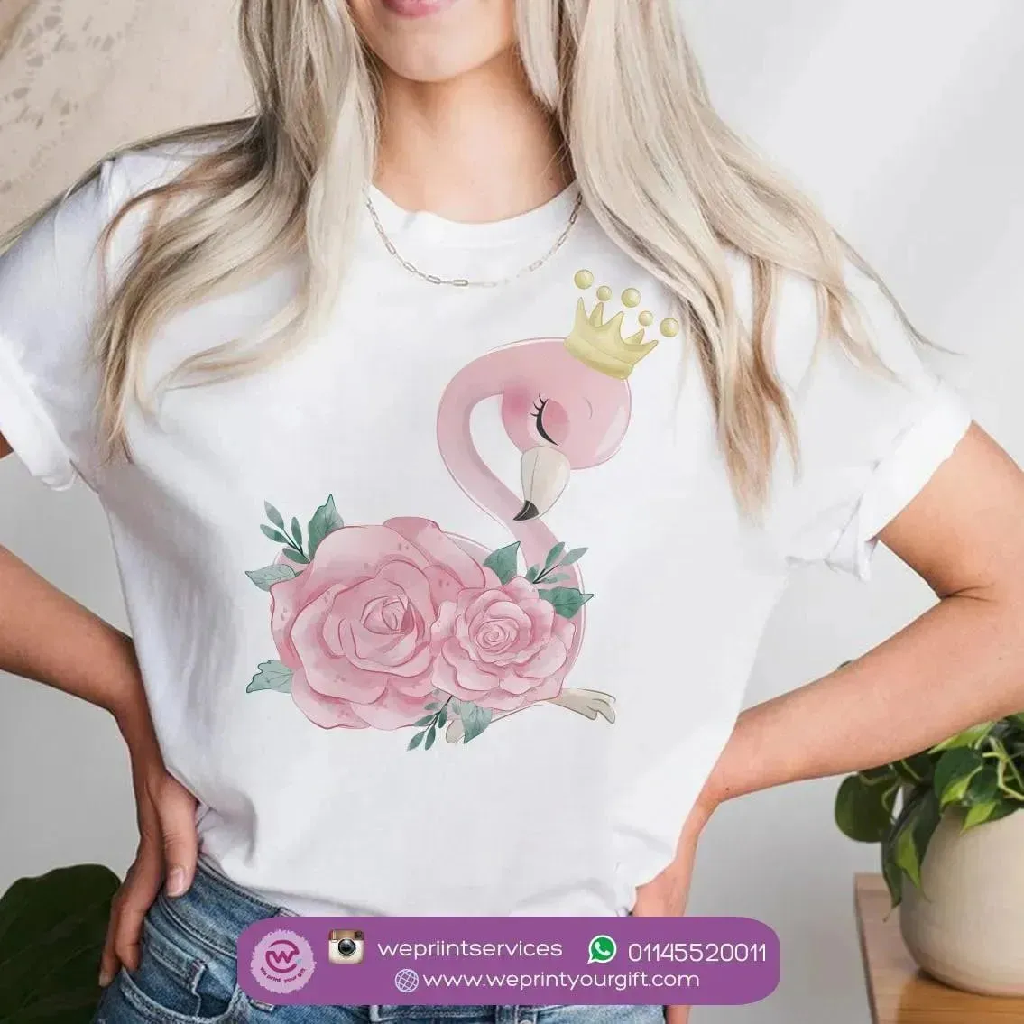 Half sleeve T-shirt - Flamingo