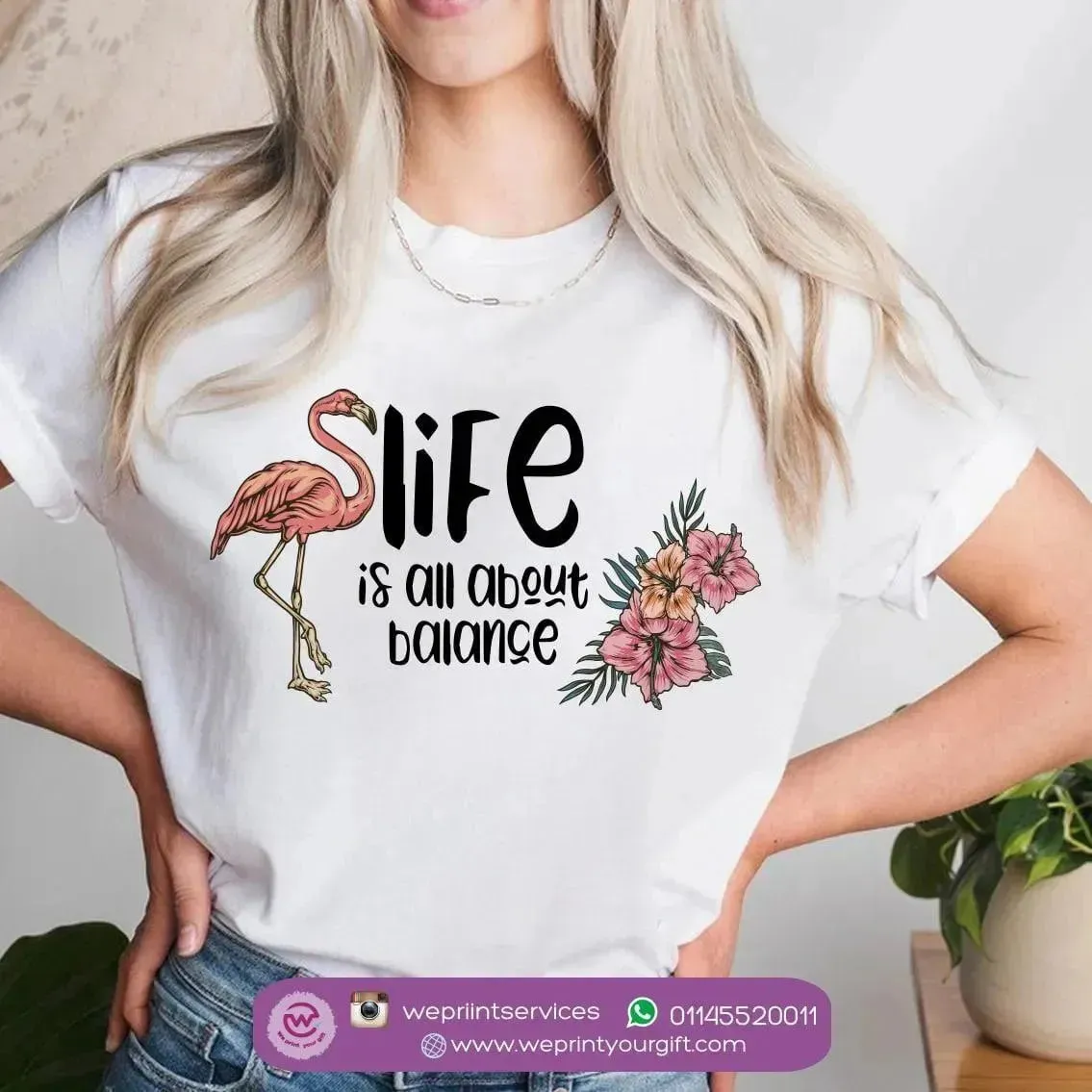 Half sleeve T-shirt - Flamingo