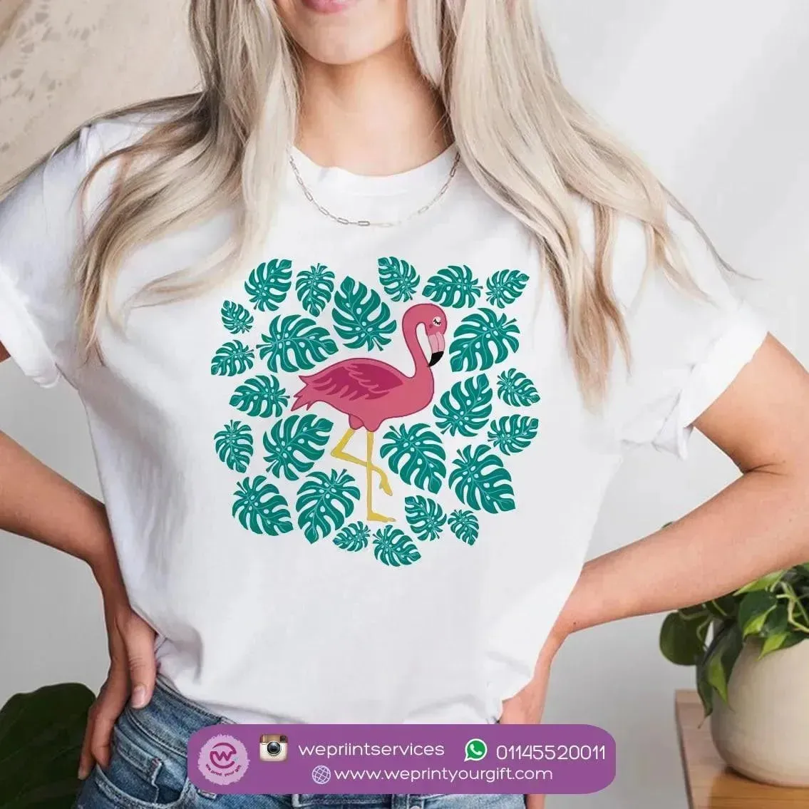 Half sleeve T-shirt - Flamingo