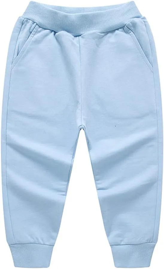 HAXICO Unisex Kids Solid Cotton Elastic Waist Winter Pants Toddler Baby Bottoms Active Sweatpants