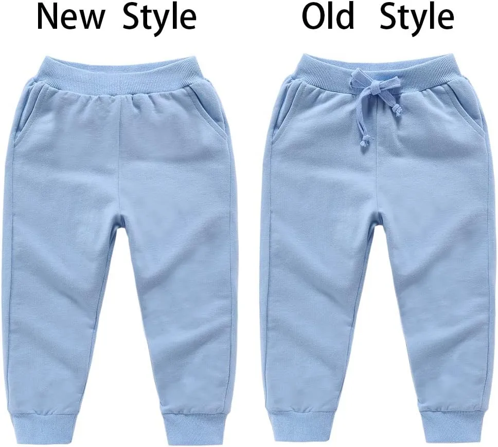 HAXICO Unisex Kids Solid Cotton Elastic Waist Winter Pants Toddler Baby Bottoms Active Sweatpants