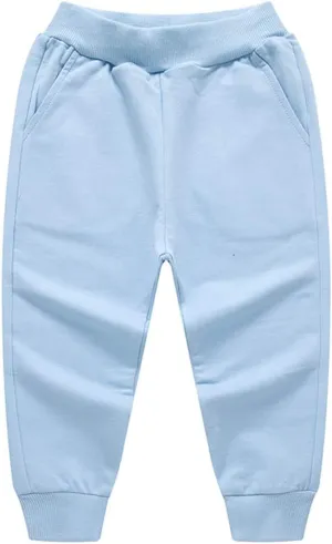HAXICO Unisex Kids Solid Cotton Elastic Waist Winter Pants Toddler Baby Bottoms Active Sweatpants