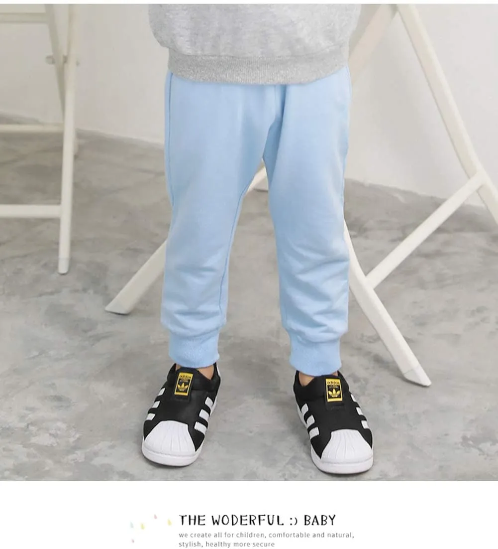 HAXICO Unisex Kids Solid Cotton Elastic Waist Winter Pants Toddler Baby Bottoms Active Sweatpants