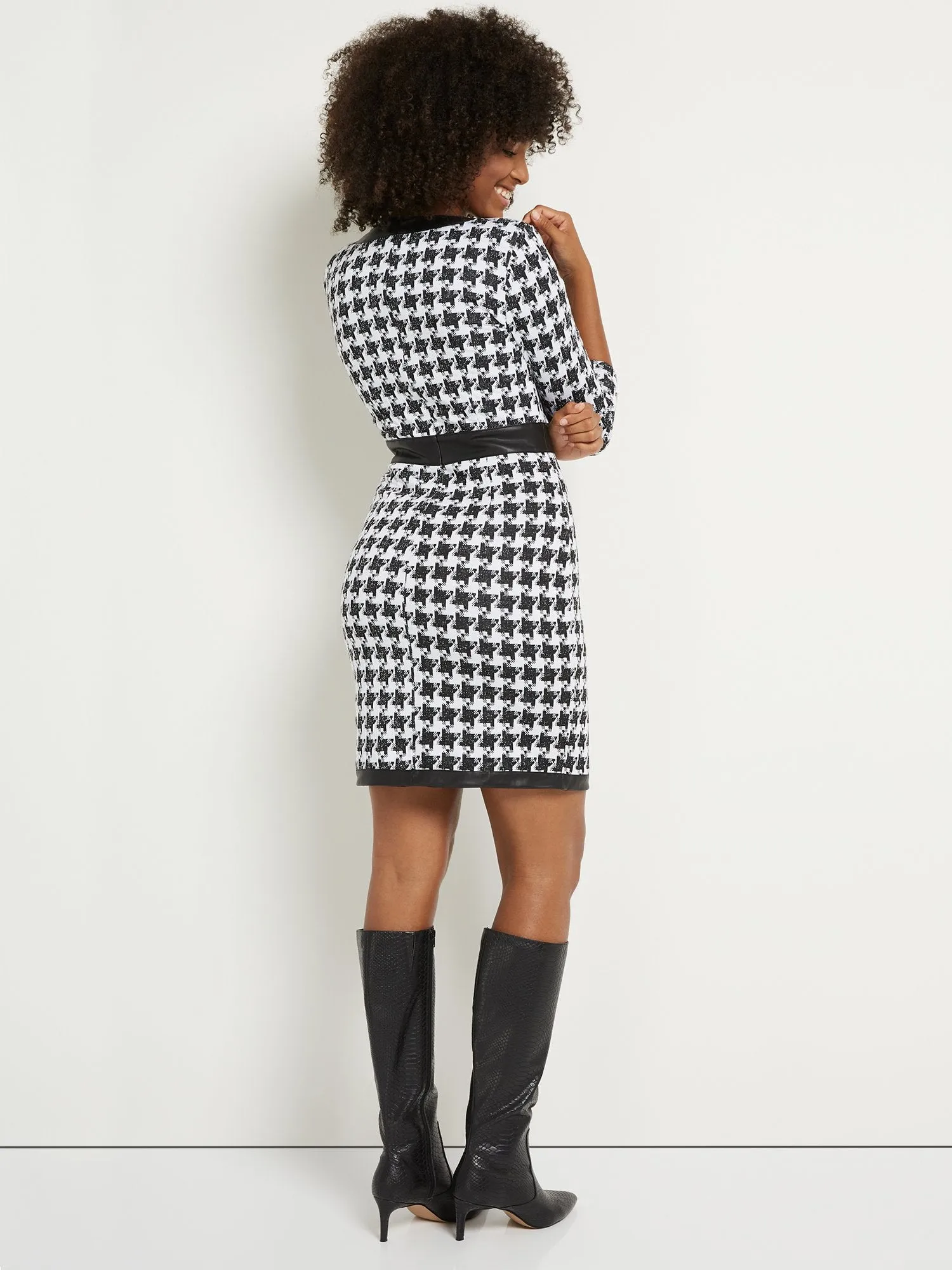 Houndstooth Sheath Dress - Superflex