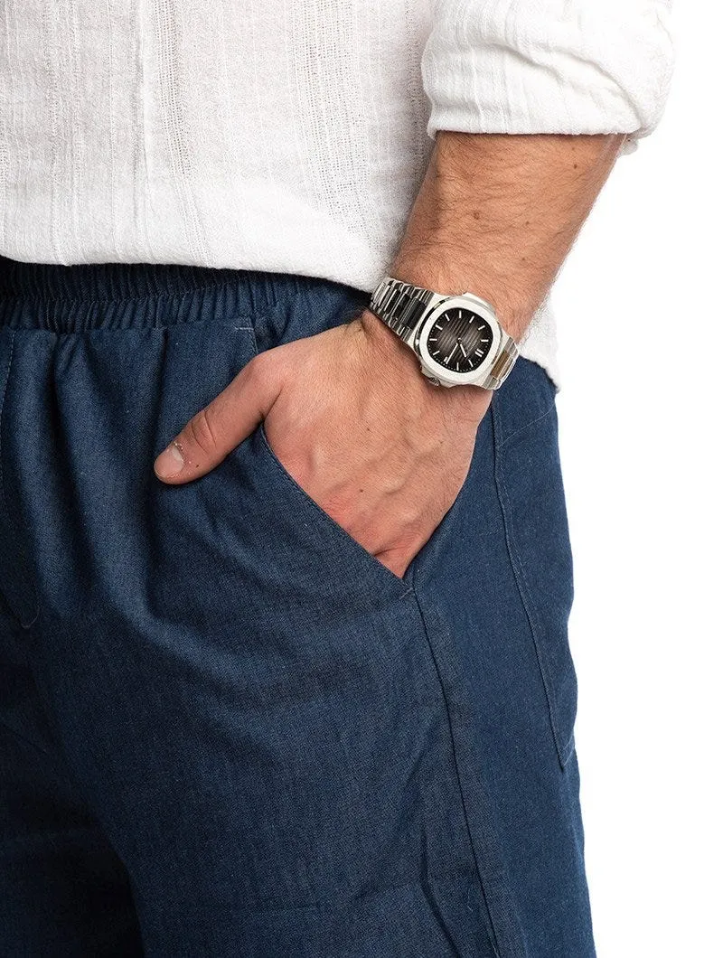 KARAOKE SHORTS IN BLUE DENIM