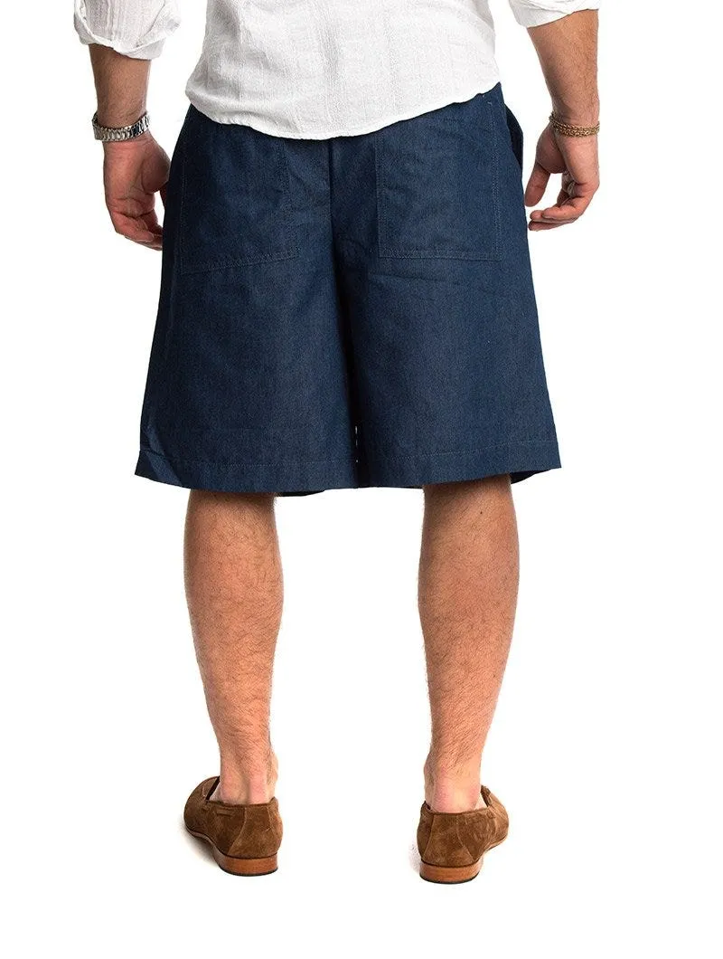 KARAOKE SHORTS IN BLUE DENIM