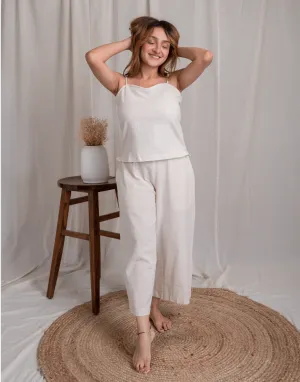 Khadi Cream Cotton Palazzo