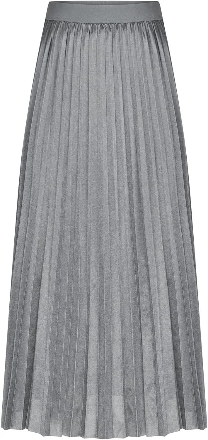Kuluzego Ruched Plain Skort for Juniors Satin Long Oversized Skorts Women 2025 Fashion
