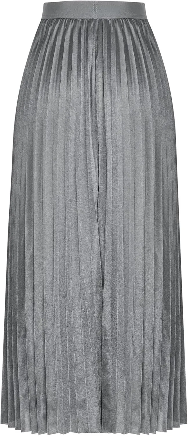 Kuluzego Ruched Plain Skort for Juniors Satin Long Oversized Skorts Women 2025 Fashion