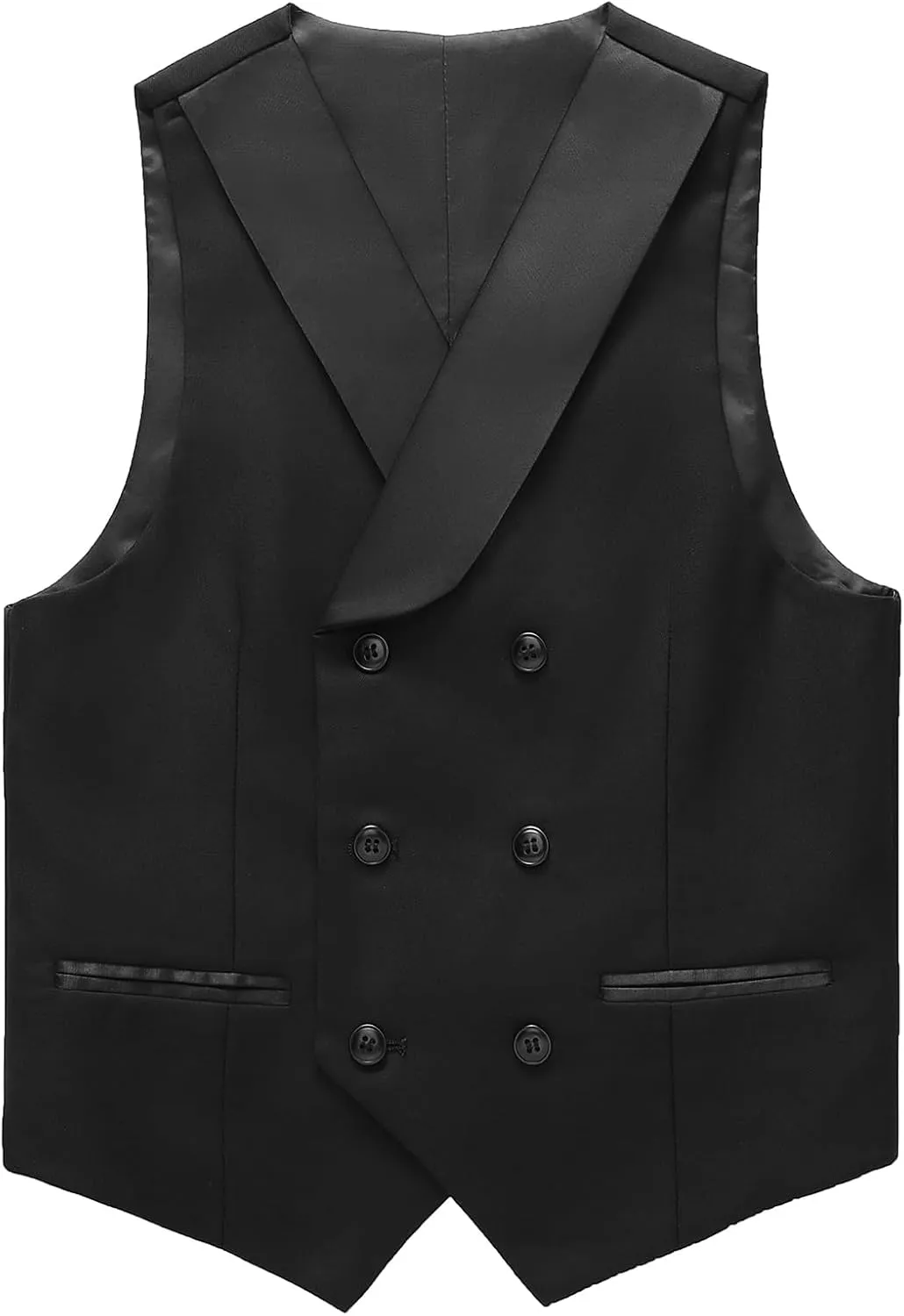 Lamgool Boys Tuxedo Suit 3 Piece Slim Fit Set with Blazer Jacket Vest Pant Kids Formal Outfit for Wedding Prom Size 6-20