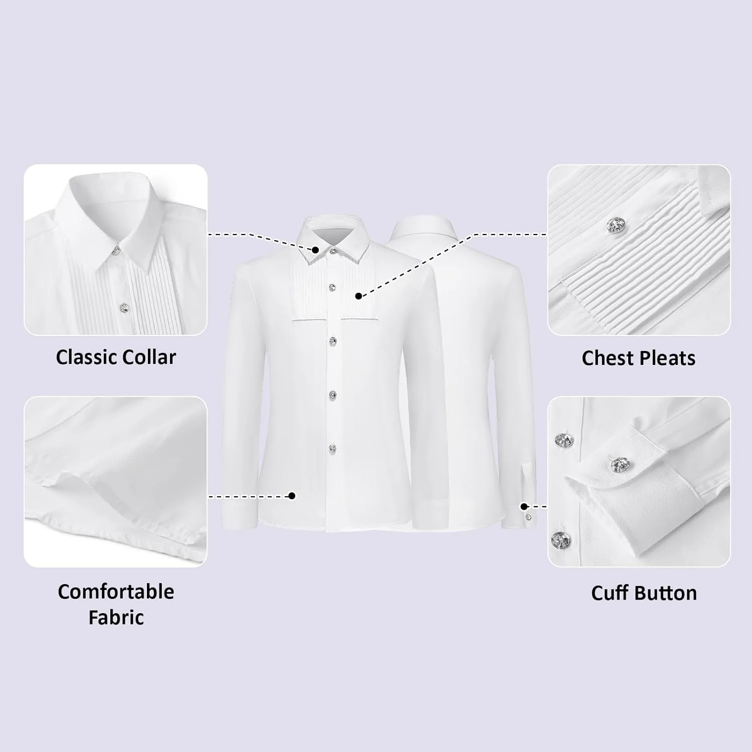 Lamgool Tuxedo Suits for Boys Kids Formal Outfit 4-Piece Set with Sequin Blazer Dress Shirt Black Pants Bow tie Prom Wedding