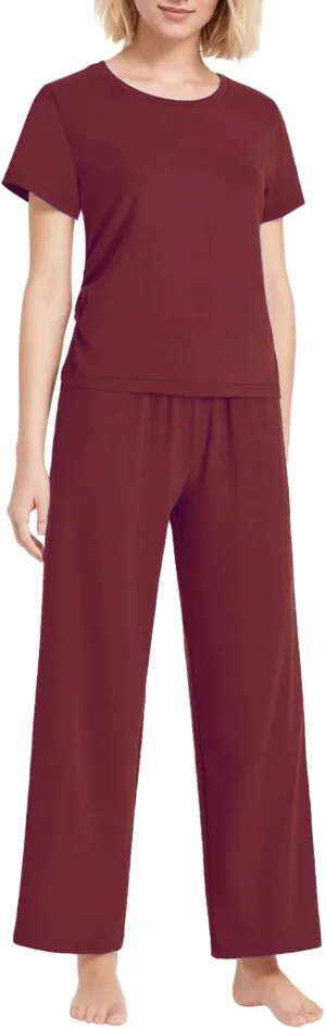Latuza Women's Petite Lounge Set Pants Petite Length Pajamas