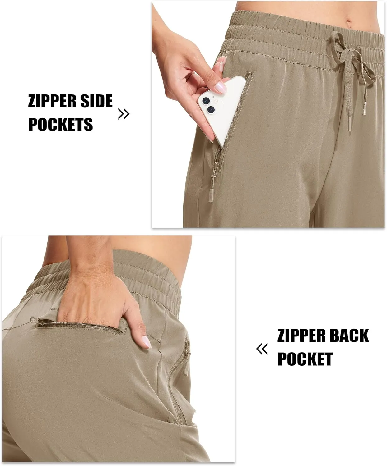 MAGCOMSEN Women's Hiking Pants Lightweight Quick Dry Athletic Running Joggers with Pockets Outdoor Travel Sweatpants