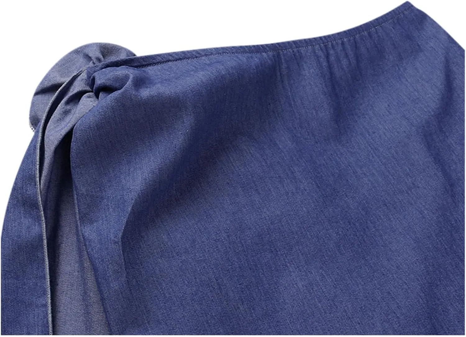Maxi Skirt Women Ladies Fashion Sexy with Solid Color Big Flower Imitation Denim Skirt